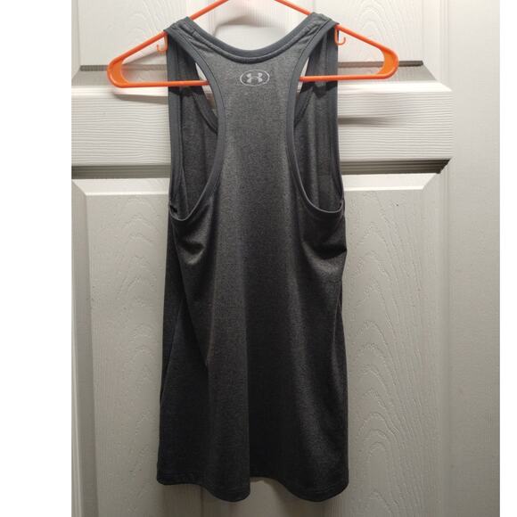 Under Armour Women's Size Small Heatgear Loose Heather Gray Racerback Tech Tank - Picture 4 of 6